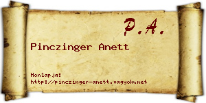 Pinczinger Anett névjegykártya